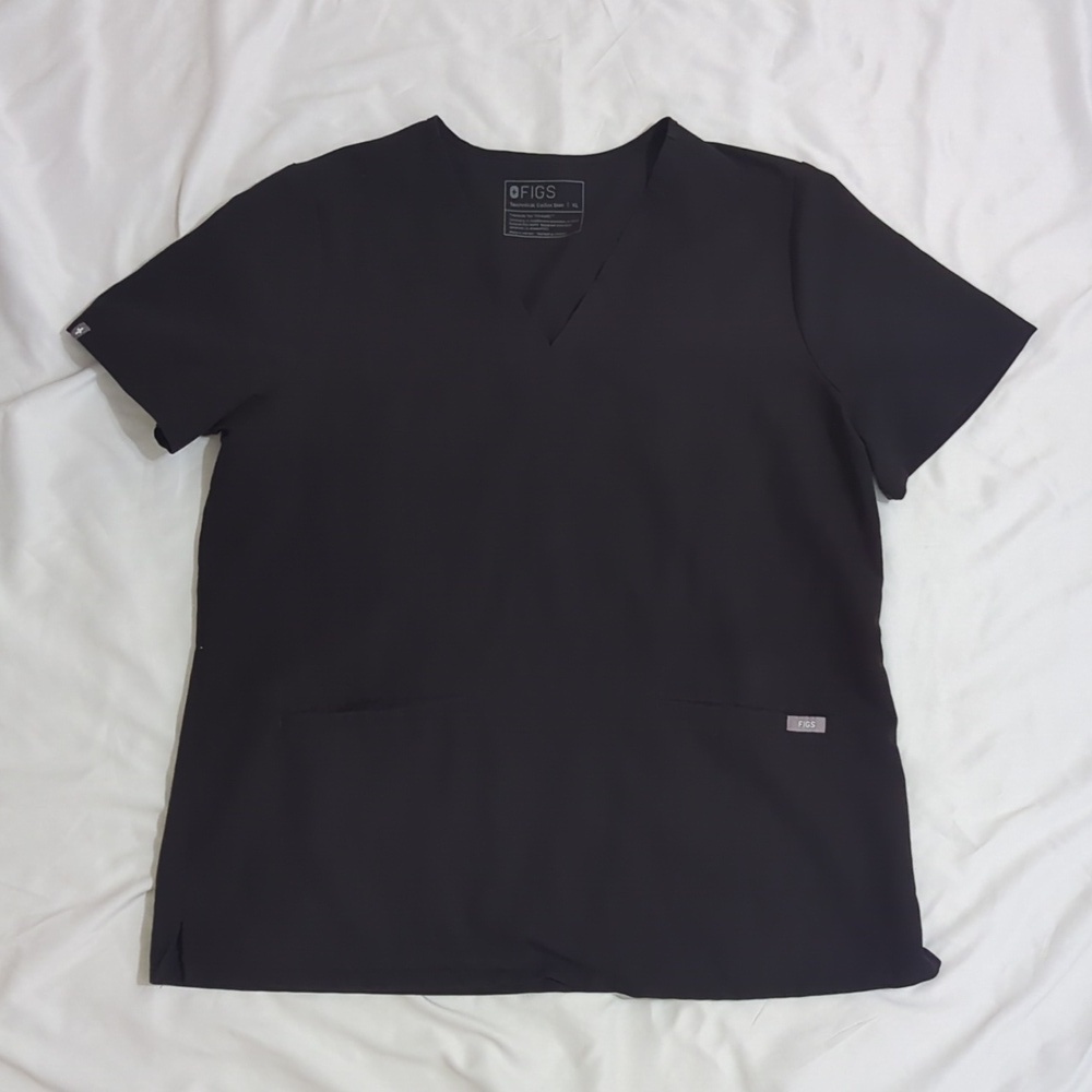 Figs Casma Three-Pocket Scrub Top, Color Black Size XL - Picture 5 of 15